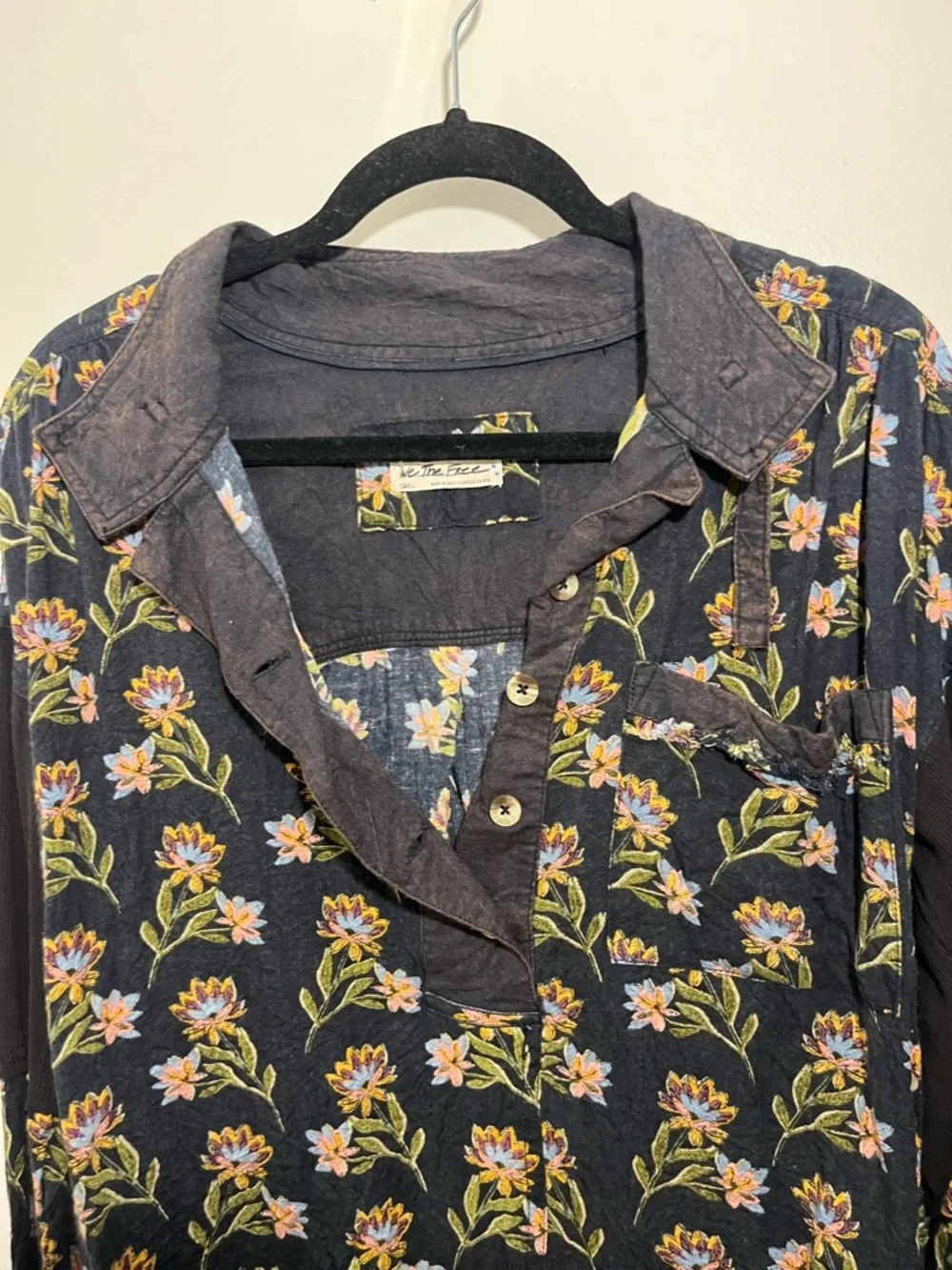Free People We The Free Summer of Surf Pullover Button Henley Top - Picture 13 of 15